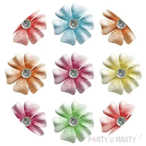 ozdoba materialowa kwiatki titanum 9 szt