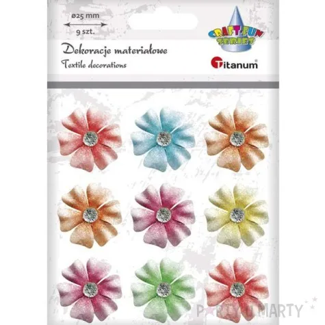 ozdoba materialowa kwiatki titanum 9 szt