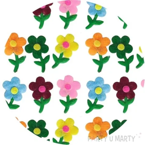 ozdoba materialowa kwiatki z lodygami mix titanum 20x35 mm 20 szt