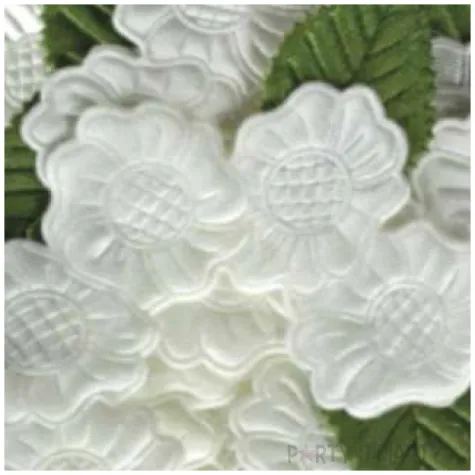 ozdoba materialowa kwiaty gardenii bialy 6 szt