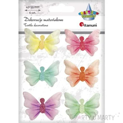 ozdoba materialowa motylki titanum 6 szt