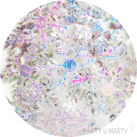 ozdoba materialowa platki sniegu sniezynki holograficzne aliga 30 mm 70 szt