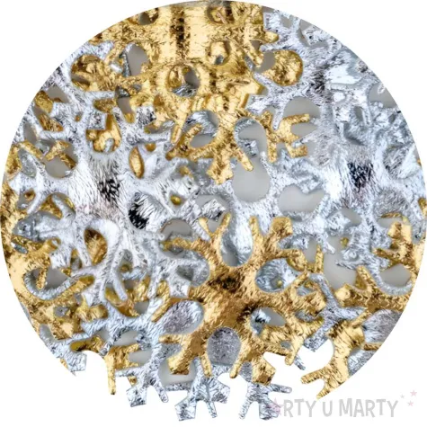 ozdoba materialowa platki sniegu sniezynki zloty srebrny aliga 35 mm 40 szt