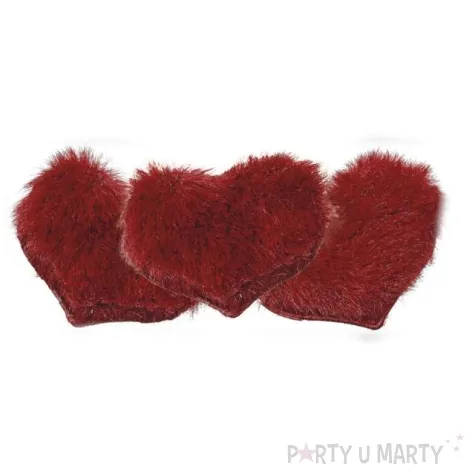 ozdoba materialowa serca futerkowe wypelnione mix titanum 3 szt