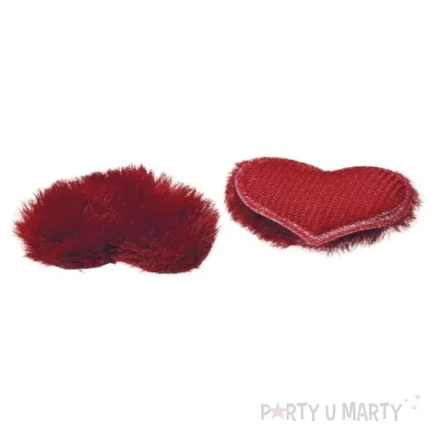 ozdoba materialowa serca futerkowe wypelnione mix titanum 3 szt