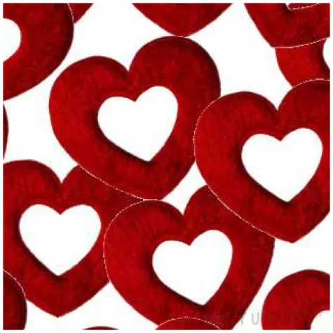 ozdoba materialowa serduszko obrys czerwone titanum 15 szt