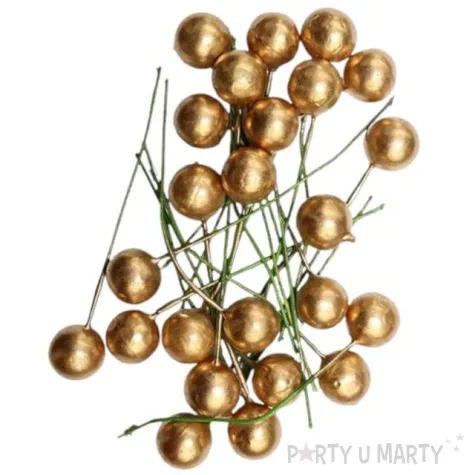 ozdoba na piku kuleczki zloty titanum 24 szt