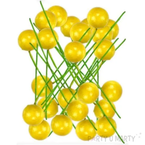 ozdoba na piku kuleczki zolty titanum 24 szt