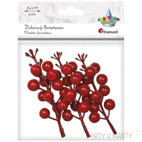 ozdoba na piku winobluszcz czerwony titanum 3 szt