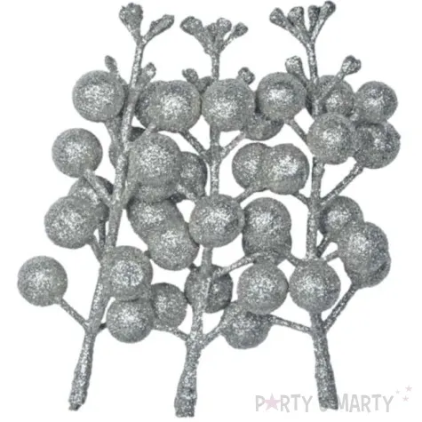 ozdoba na piku winobluszcz srebrny titanum 3 szt