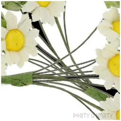 ozdoba papierowa rumianek na druciku titanum 16 szt