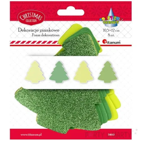 ozdoba piankowa boze narodzenie choinki brokatowe titanum 8 szt