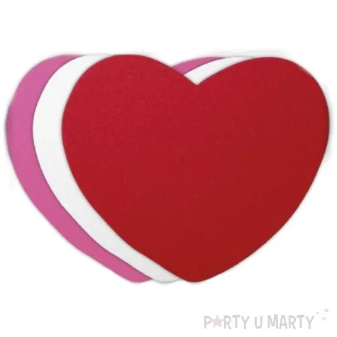ozdoba piankowa serca xl mix titanum 14 2 x 12 cm 12 szt
