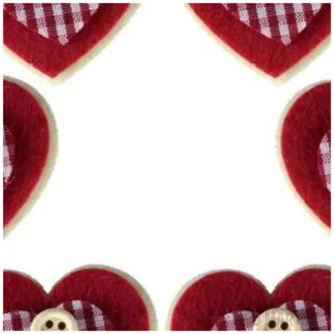 ozdoba serduszko filcowe z guzikiem titanum 6 szt