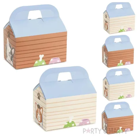 ozdobne pudelka na ciasto dla gosci urocze pieski dekoracja na urodziny 15 5 x 10 x 16 cm 6 szt