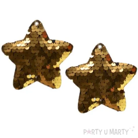 ozdoby choinkowe cekinowe gwiazdki zlote arpex 8 cm 2 szt