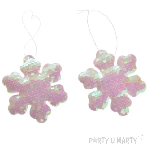 ozdoby choinkowe cekinowe sniezynki perlowe arpex 10 cm 2 szt