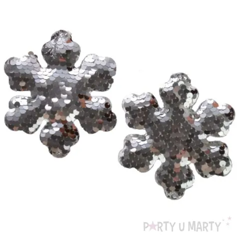 ozdoby choinkowe cekinowe sniezynki srebrne arpex 10 cm 2 szt