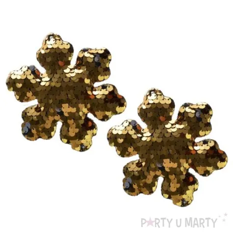 ozdoby choinkowe cekinowe sniezynki zlote arpex 10 cm 2 szt