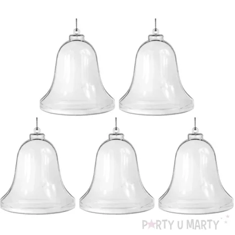 ozdoby choinkowe dzwonki akrylowe aliga 10 cm 5 szt