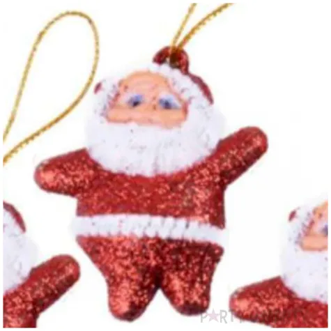 ozdoby choinkowe mikolaje brokat czerwone arpex 5 cm 3 szt