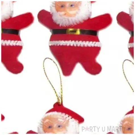 ozdoby choinkowe mikolaje welur czerwone arpex 6 cm 6 szt