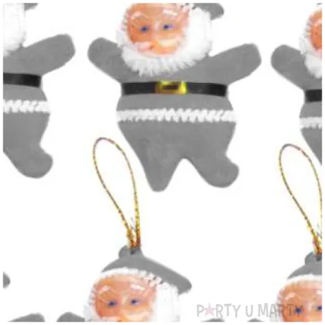 ozdoby choinkowe mikolaje welur srebrne arpex 6 cm 6 szt