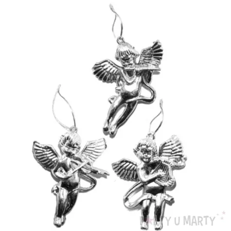 ozdoby choinkowe srebrne aniolki 8 cm arpex 3 szt