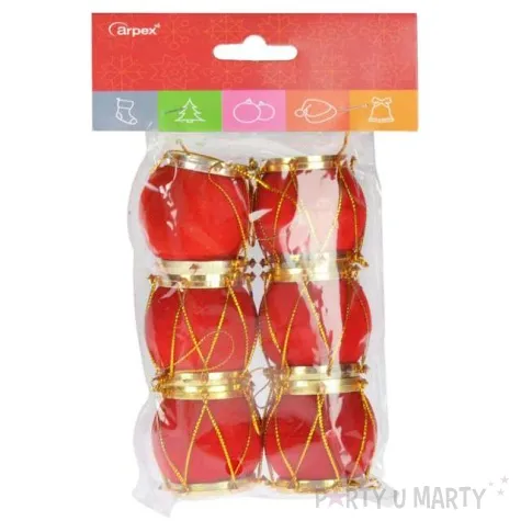 ozdoby choinkowe swiateczne bebenki arpex 6 szt