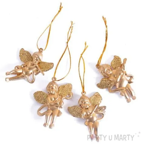 ozdoby choinkowe zlote aniolki arpex 4 szt