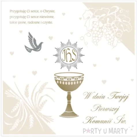 pamiatka i komunia sw hostia i golabek pol maki 15x15 cm