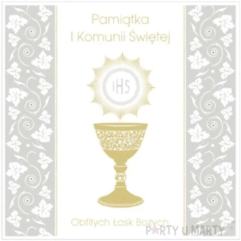 pamiatka i komunia sw hostia i kielich pol maki 15x15 cm