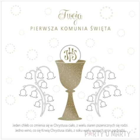 pamiatka i komunia sw hostia i konwalie pol maki 15x15 cm