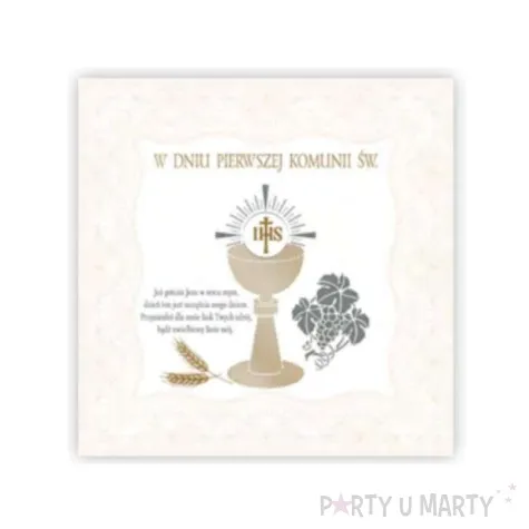 pamiatka i komunia sw hostia i koronka pol maki 15x15 cm