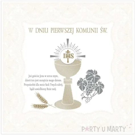 pamiatka i komunia sw hostia i koronka pol maki 15x15 cm