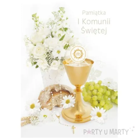 pamiatka i komunia sw kielich i chlebek pol maki 17x12 cm