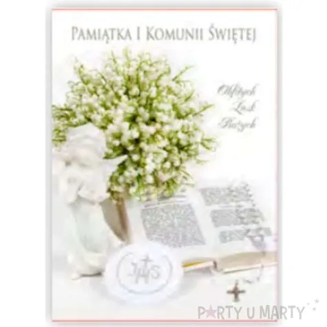pamiatka i komunia sw kielich i konwalie pol maki 17x12 cm