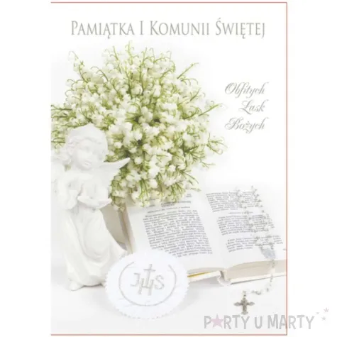 pamiatka i komunia sw kielich i konwalie pol maki 17x12 cm
