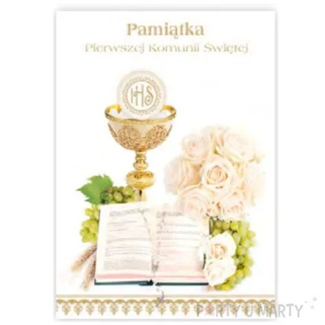pamiatka komunia swieta kielich i ksiazeczka przestrzenna pol maki 14x19cm