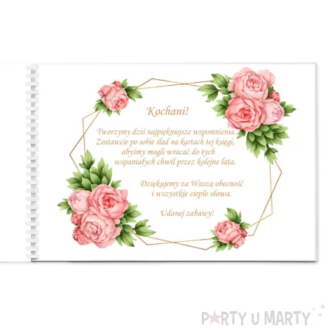 pamiatka na rocznice slubu jubileusz ksiega gosci album pamiatkowy roze personalizacja gody