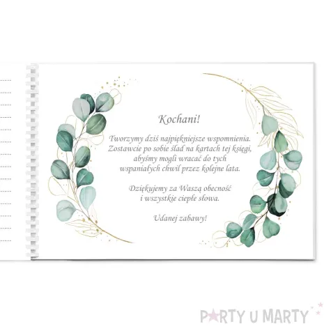 pamiatka na rocznice slubu ksiega gosci album pamiatkowy eukaliptus beauty personalizacja gody