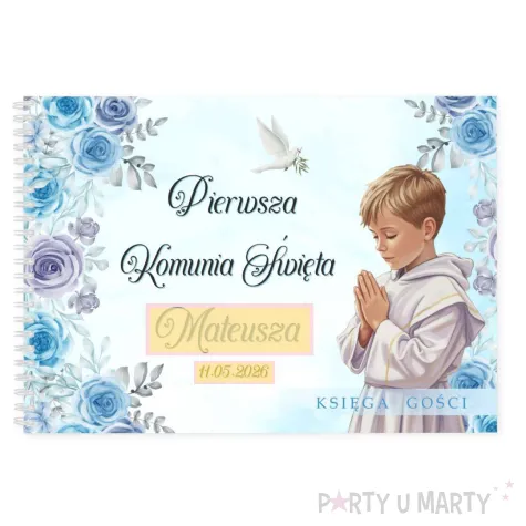 pamiatka pierwszej komunii swietej ksiega gosci pamiatkowy album chlopiec w albie imie