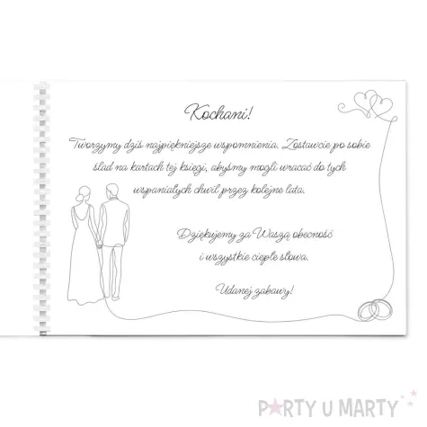pamiatka slubu ksiega gosci weselnych album pamiatkowy para mloda personalizacja zlocona