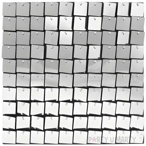 panel dekoracyjny cekinowy czarne tlo srebrny godan 30x30 cm