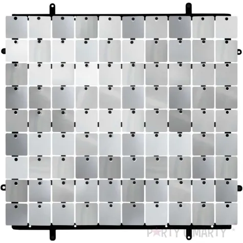 panel dekoracyjny cekinowy czarne tlo zaczep srebrny godan 30x30 cm