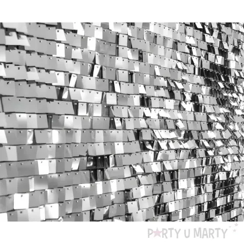 panel dekoracyjny cekinowy przezroczyste tlo srebrny godan 30x30 cm