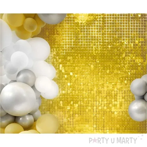 panel dekoracyjny cekinowy przezroczyste tlo zloty godan 30x30 cm