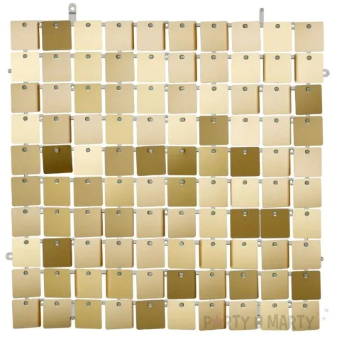 panel dekoracyjny cekinowy zloty jasny partydeco 30 x 30 cm