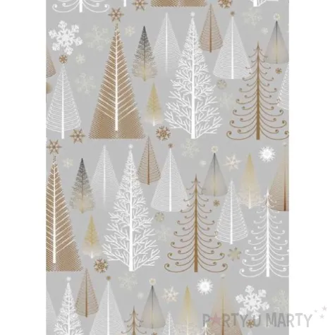 papier do pakowania choinkowy las maki 70x200 cm