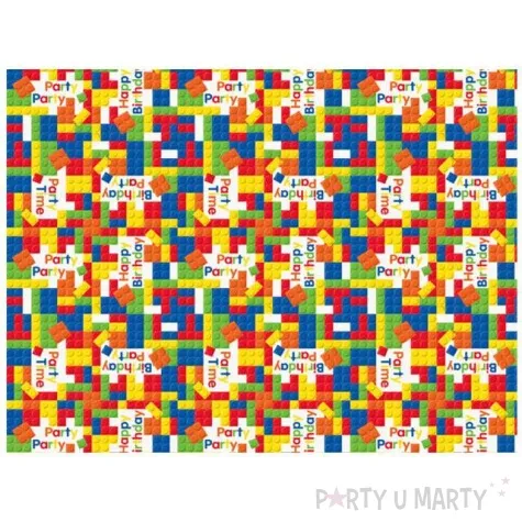 papier do pakowania happy birthday klocki unique 76x213 cm